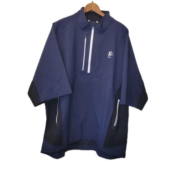 Footjoy Dryjoys Tour XP 1/2 Zip Short Sleeve Blue Pullover Golf Jacket XL Logo - Picture 1 of 10